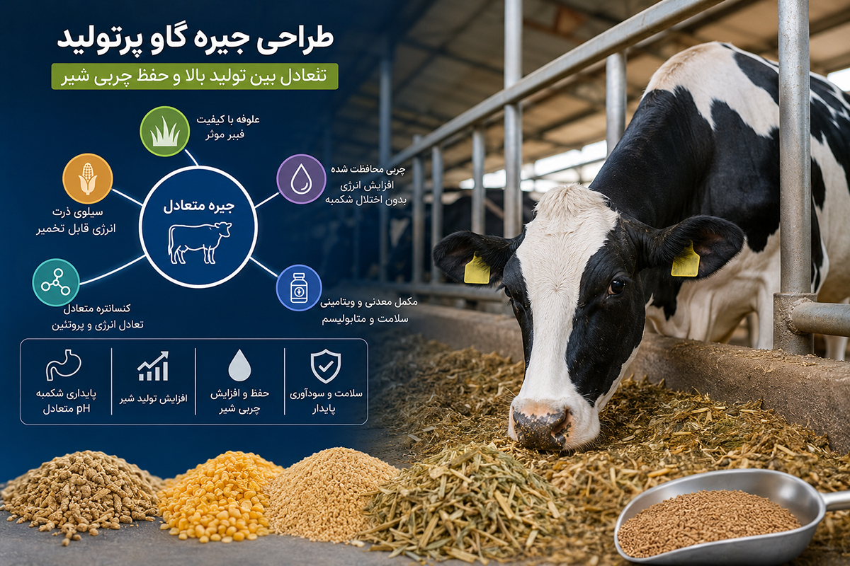 اصول مهندسی طراحی جیره گاو پرتولید