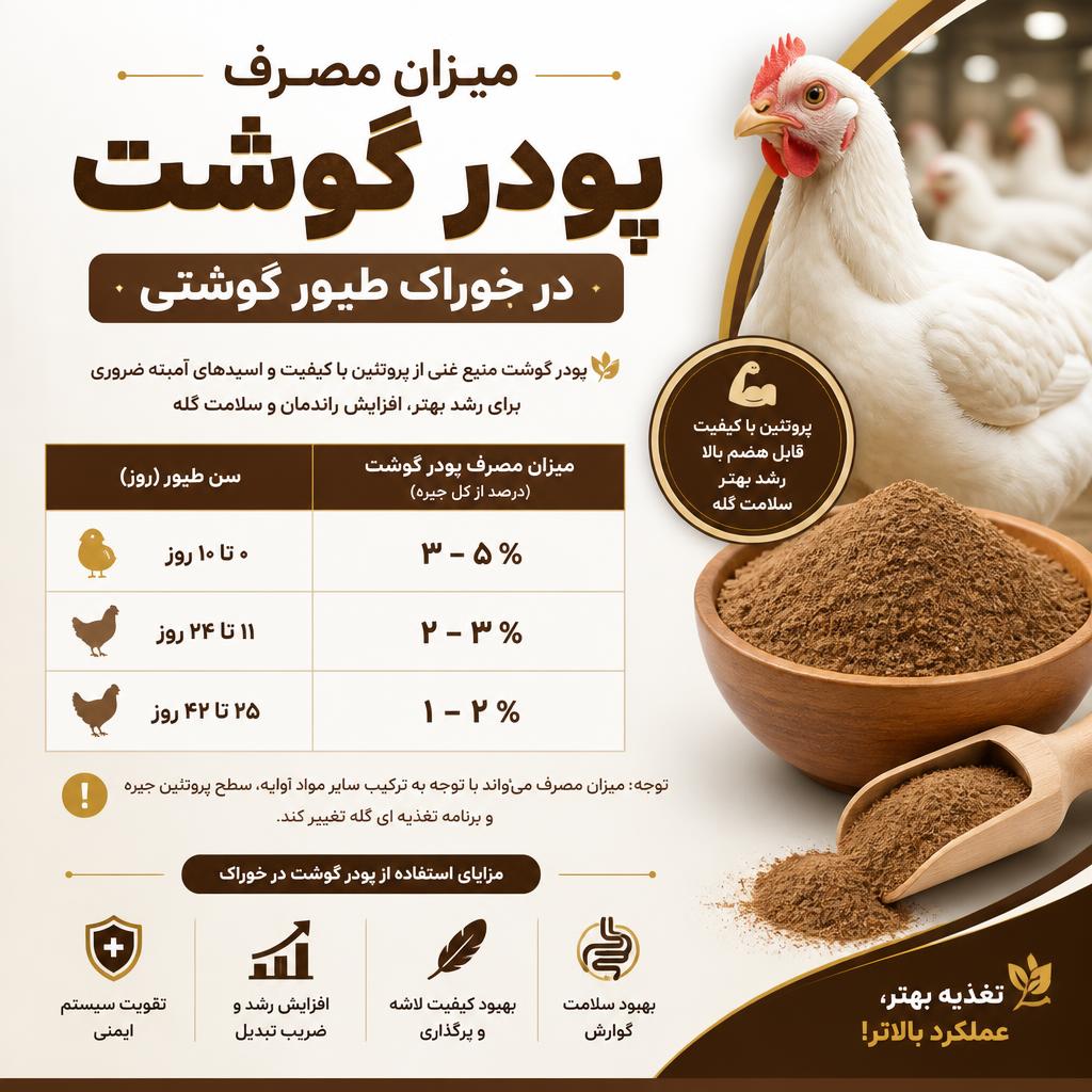 پودر گوشت و جگر اسپریدرای با پروتئین بالا